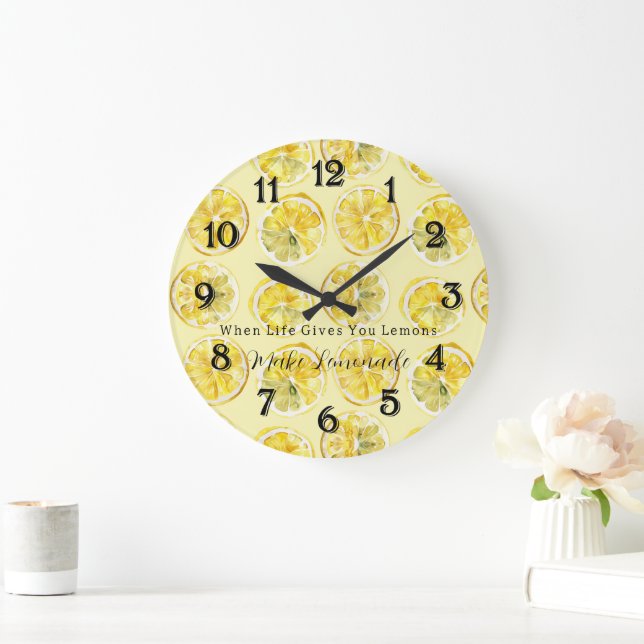 Grande Horloge Ronde When Life Gives You Lemons (Maison)