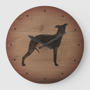 Grande Horloge Ronde Whippet silhouette