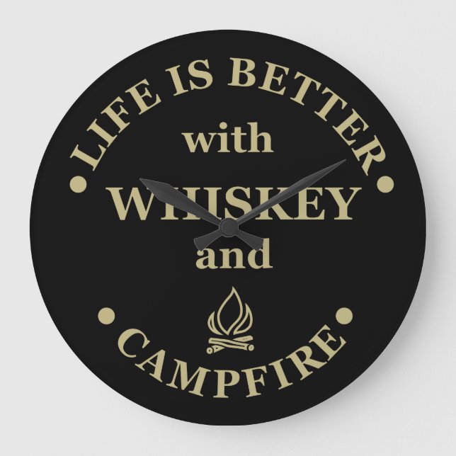 Grande Horloge Ronde Whiskey cite d'amusants propos de campeurs de camp (Recto)