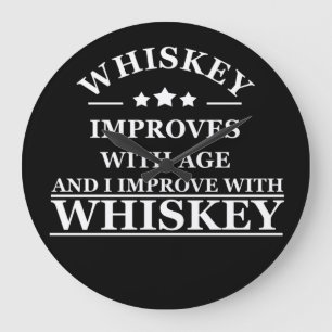 Grande Horloge Ronde Whiskey cite d'humoristiques paroles d'alcool cade