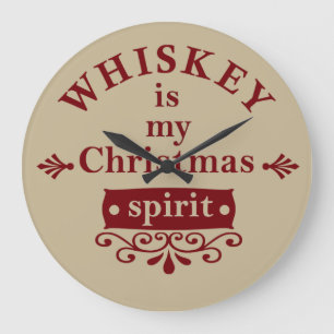 Grande Horloge Ronde Whiskey est mon esprit de Noël