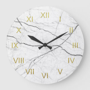 Grande Horloge Ronde White Marble