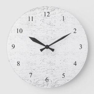 Grande Horloge Ronde White Modern Marble Textured Wall Clock