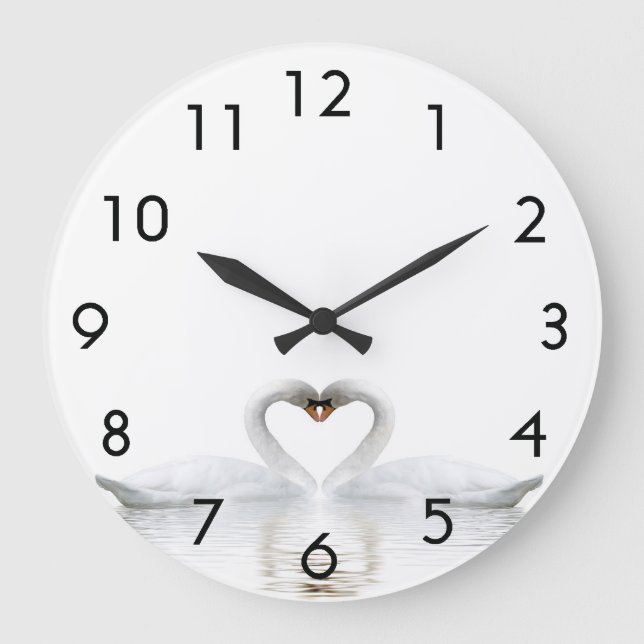 Grande Horloge Ronde White swans in love (Recto)