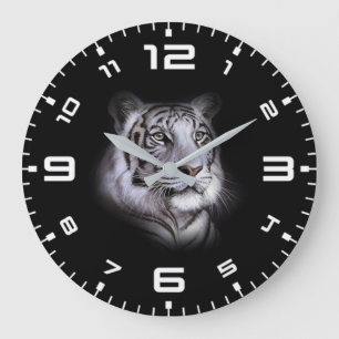 Grande Horloge Ronde White Tiger Face