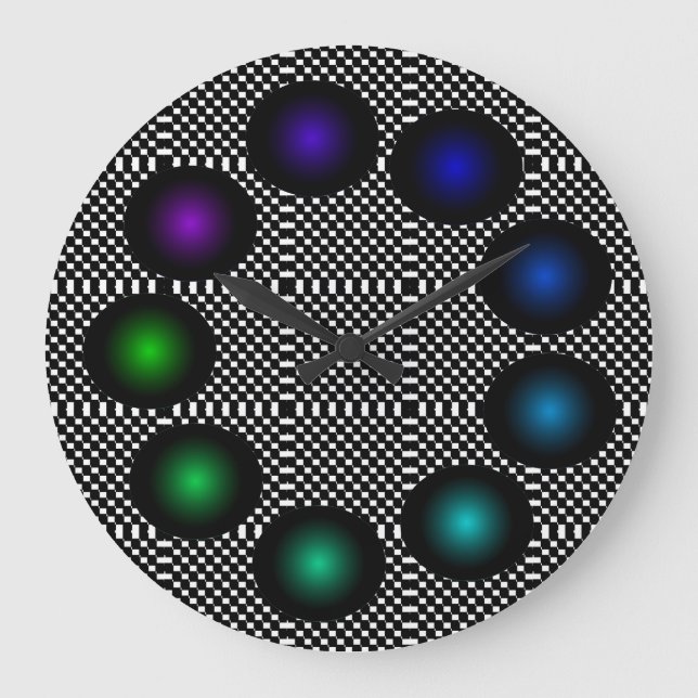 Grande Horloge Ronde Wild Art Fun Trippy Optical Illusion Unusual (Recto)