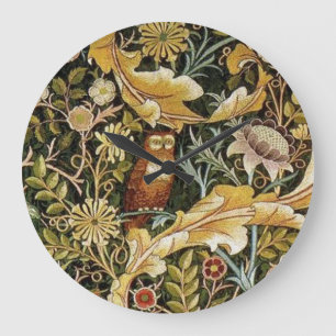 Grande Horloge Ronde William Morris Owl et Acanthus