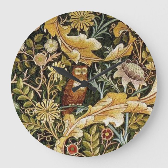 Grande Horloge Ronde William Morris Owl et Acanthus (Recto)