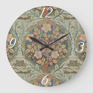 Grande Horloge Ronde William Morris Rose Wreath Vintage Flower Rose