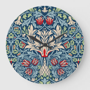 Grande Horloge Ronde William Morris Snakeshead Fritillaire Floral Desig