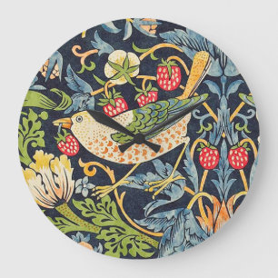 Grande Horloge Ronde William Morris Strawberry Thief Motif floral