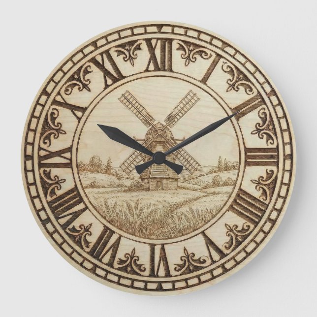 Grande Horloge Ronde Windmill - Wall Clock  (Recto)