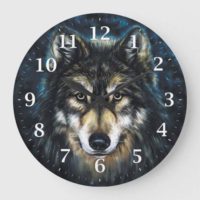 Grande Horloge Ronde Wolf Decorative Wall Clock (Recto)