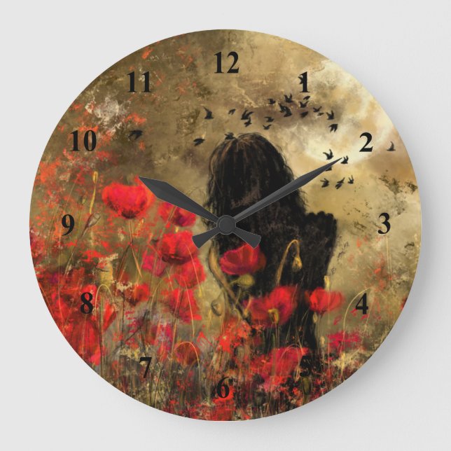 Grande Horloge Ronde Woman In Poppy Field (Recto)