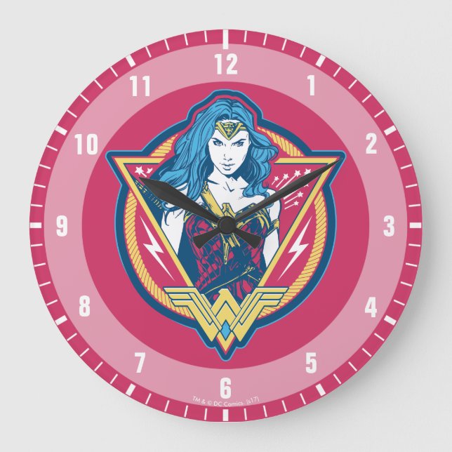 Grande Horloge Ronde Wonder Woman Tri-Color Graphic (Recto)