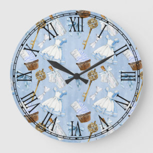 Grande Horloge Ronde Wonderland Alice Pattern
