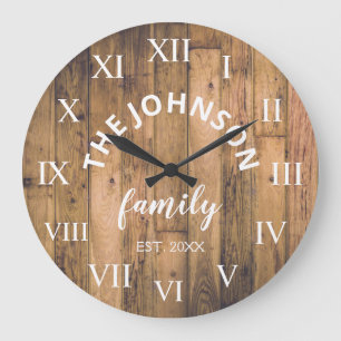Grande Horloge Ronde Wood Custom Family