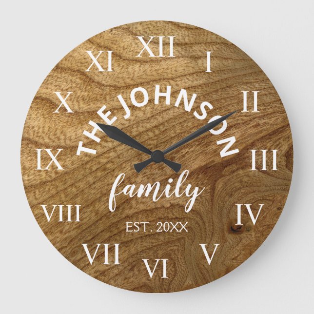 Grande Horloge Ronde Wood Custom Family (Recto)