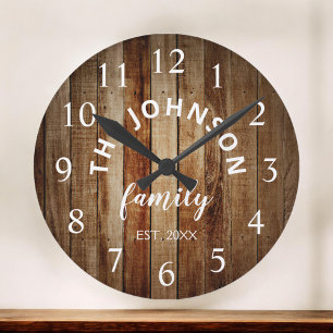 Grande Horloge Ronde Wood Custom Family