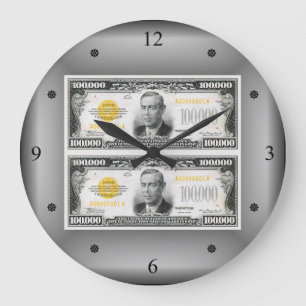 Grande Horloge Ronde Woodrow Wilson ~ 100 000 $ Certificats d'or ~1934
