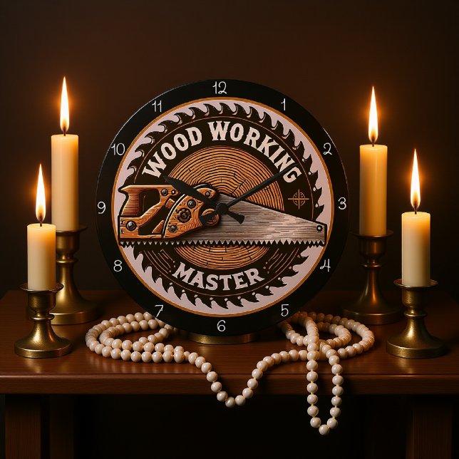 Grande Horloge Ronde Woodworking Master Saw Blade with Hand Saw (Créateur téléchargé)