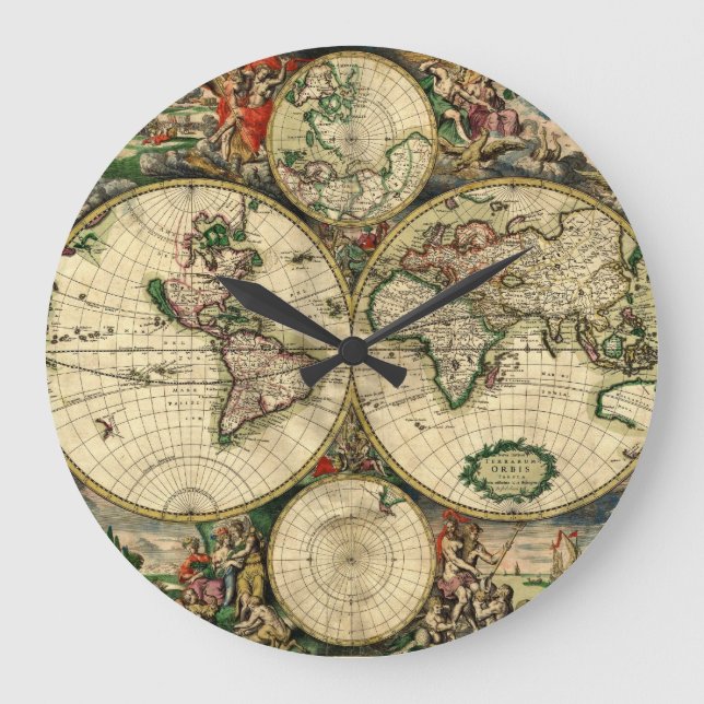 Grande Horloge Ronde World Map of 1689 Toxiques (Recto)
