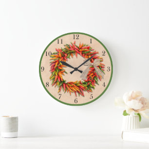 Grande Horloge Ronde Wreath Ristra du sud-ouest du Chili avec un nombre