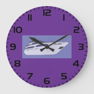 Grande Horloge Ronde Yacht à moteur de luxe Superyacht blanc moderne