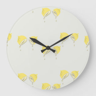 Grande Horloge Ronde Yellow dripping lemon slices