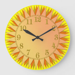 Grande Horloge Ronde Yellow Gold Orange Sunrise Wall Clock