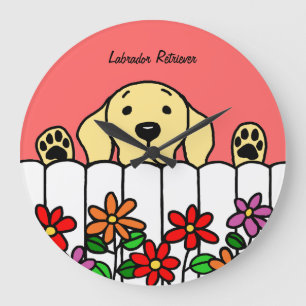 Grande Horloge Ronde Yellow Labrador Watching