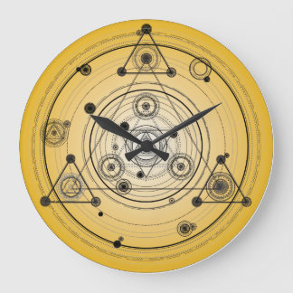 Grande Horloge Ronde Yellow sacred geometry circle with alchemy