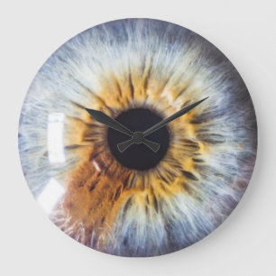 Grande Horloge Ronde Yeux sur vous noisette