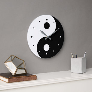 Grande Horloge Ronde Yin Et Yang Modèle