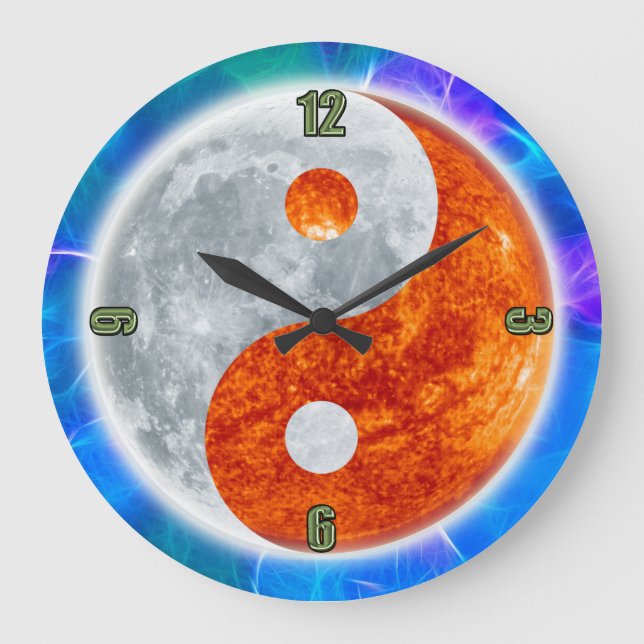 Grande Horloge Ronde Yin & Yang Asian sign for Balance Wall Clock (Recto)