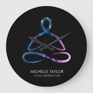 Grande Horloge Ronde Yoga Instructeur Pilates Fitness Nebula Busi moder