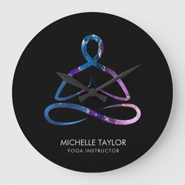 Grande Horloge Ronde Yoga Instructeur Pilates Fitness Nebula Busi moder (Recto)