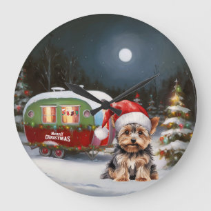 Grande Horloge Ronde Yorkshire Terrier Caravan Christmas Adventure