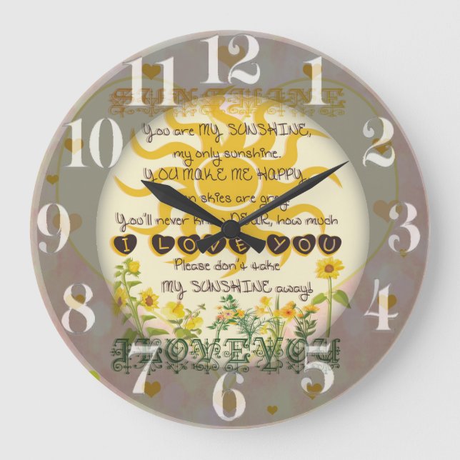 Grande Horloge Ronde You are My Sunshine Hearts (Recto)