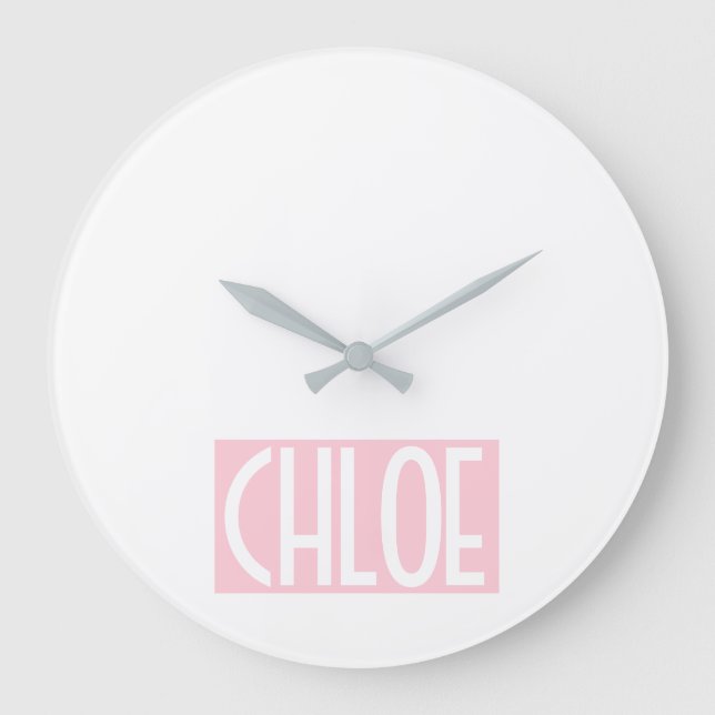 Grande Horloge Ronde Your | Bold White Text on Light Pink (Recto)