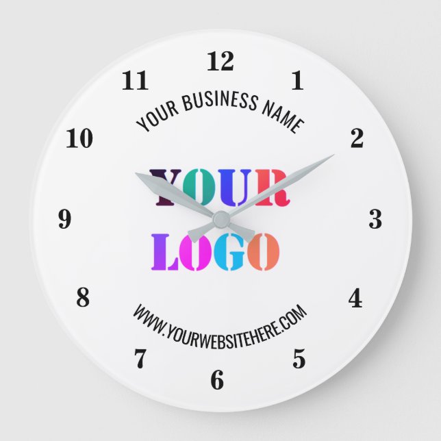 Grande Horloge Ronde Your Logo Name Site web Promotional Personalized (Recto)