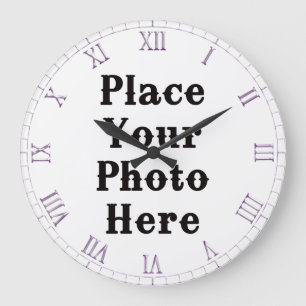 Grande Horloge Ronde Your Photo Here Wall Clock