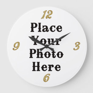 Grande Horloge Ronde Your Photo Here Wall Clock