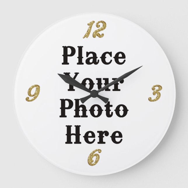 Grande Horloge Ronde Your Photo Here Wall Clock (Recto)