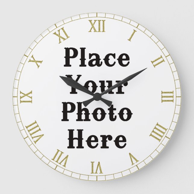 Grande Horloge Ronde Your Photo Here Wall Clock (Recto)