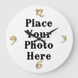 Grande Horloge Ronde Your Photo Here Wall Clock