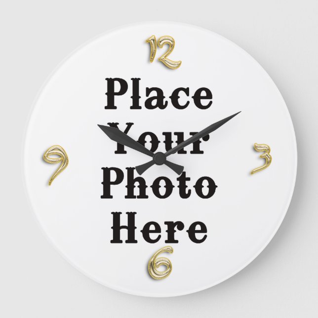 Grande Horloge Ronde Your Photo Here Wall Clock (Recto)