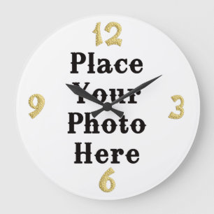 Grande Horloge Ronde Your Photo Here Wall Clock