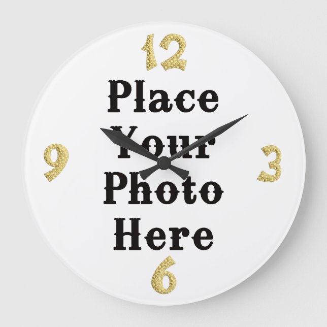 Grande Horloge Ronde Your Photo Here Wall Clock (Recto)