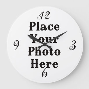 Grande Horloge Ronde Your Photo Here Wall Clock